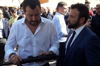 Matteo Salvini alla festa dei Nocs della Polizia