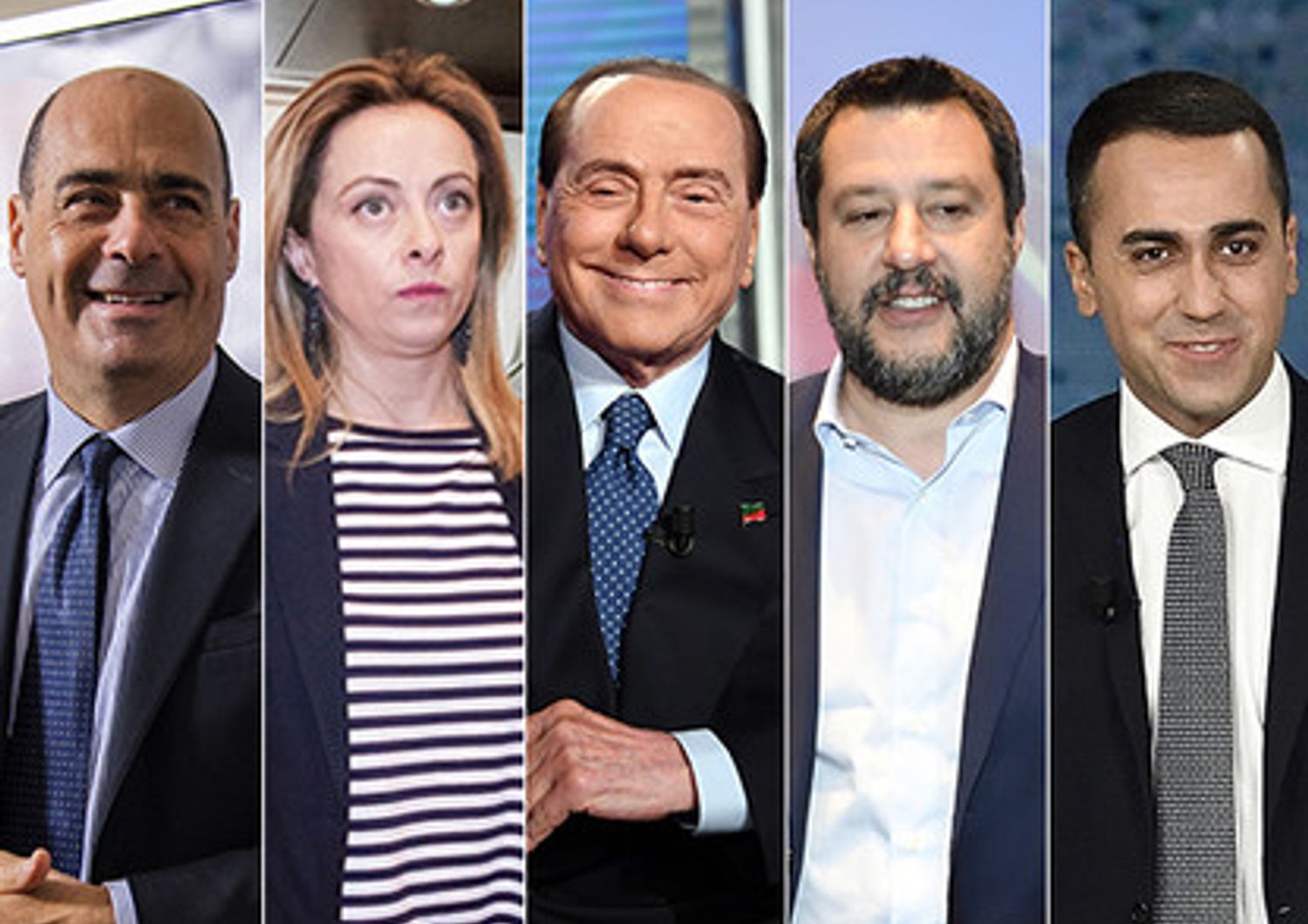 Zingaretti, Meloni, Berlusconi, Salvini e Di Maio&nbsp;