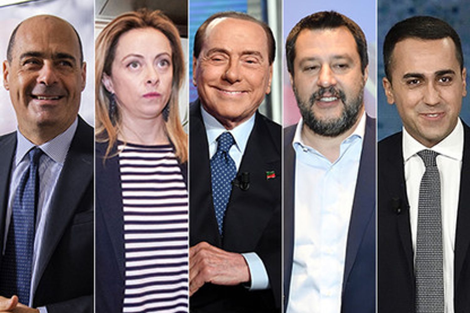 Zingaretti, Meloni, Berlusconi, Salvini e Di Maio&nbsp;