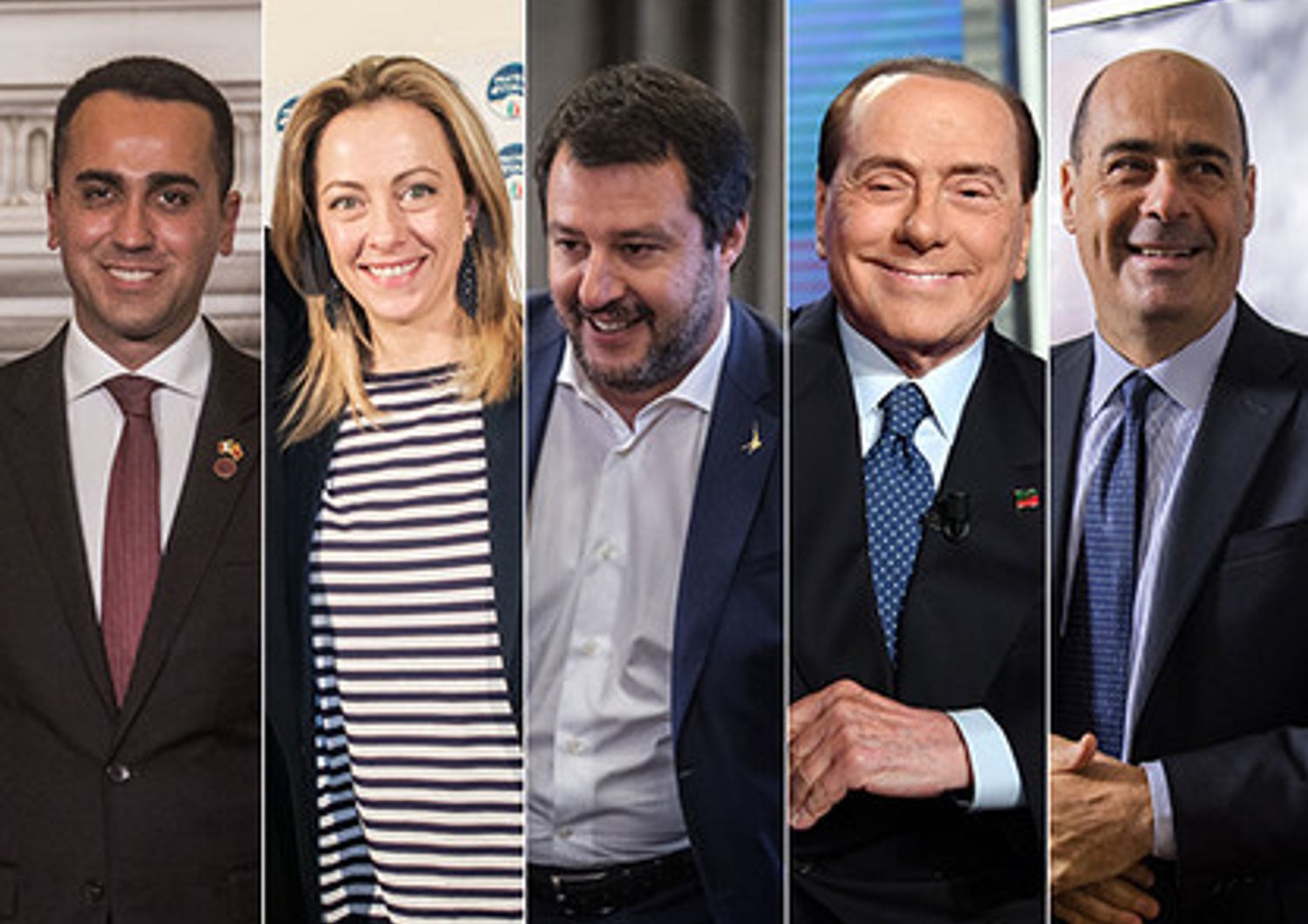 Di Maio, Meloni, Salvini, Berlusconi, Zingaretti