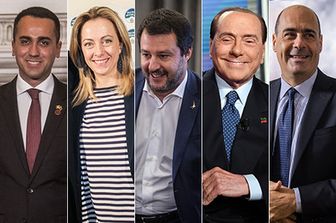 Di Maio, Meloni, Salvini, Berlusconi, Zingaretti