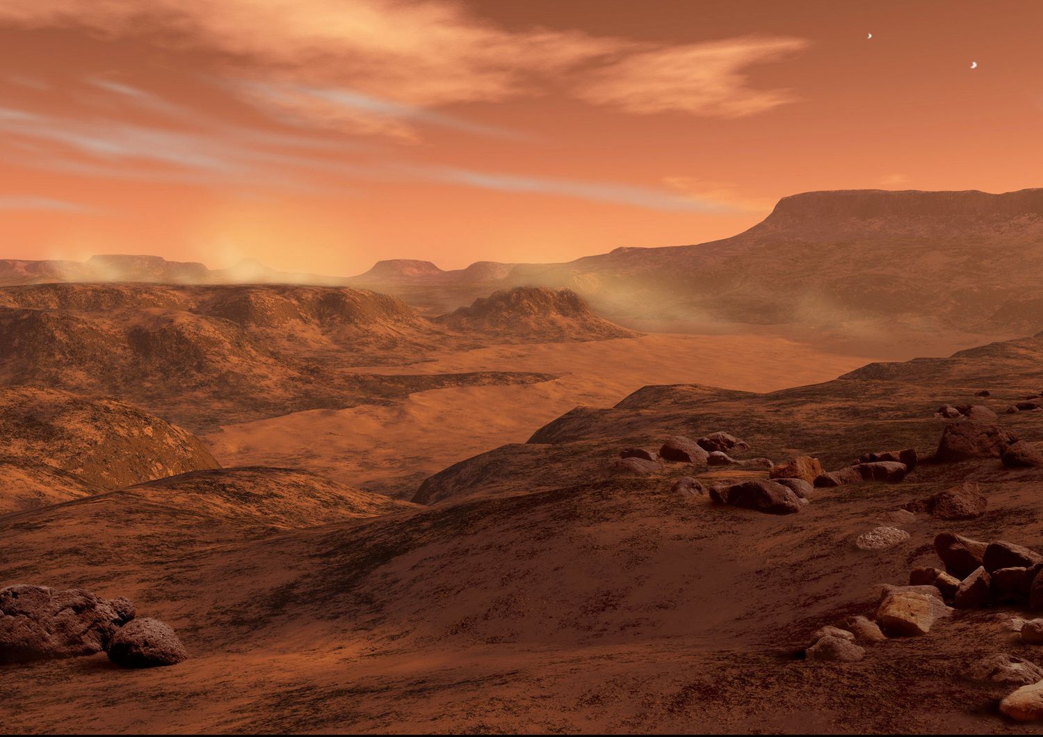 Illustrazione: simulazione fotografica del suolo di Marte