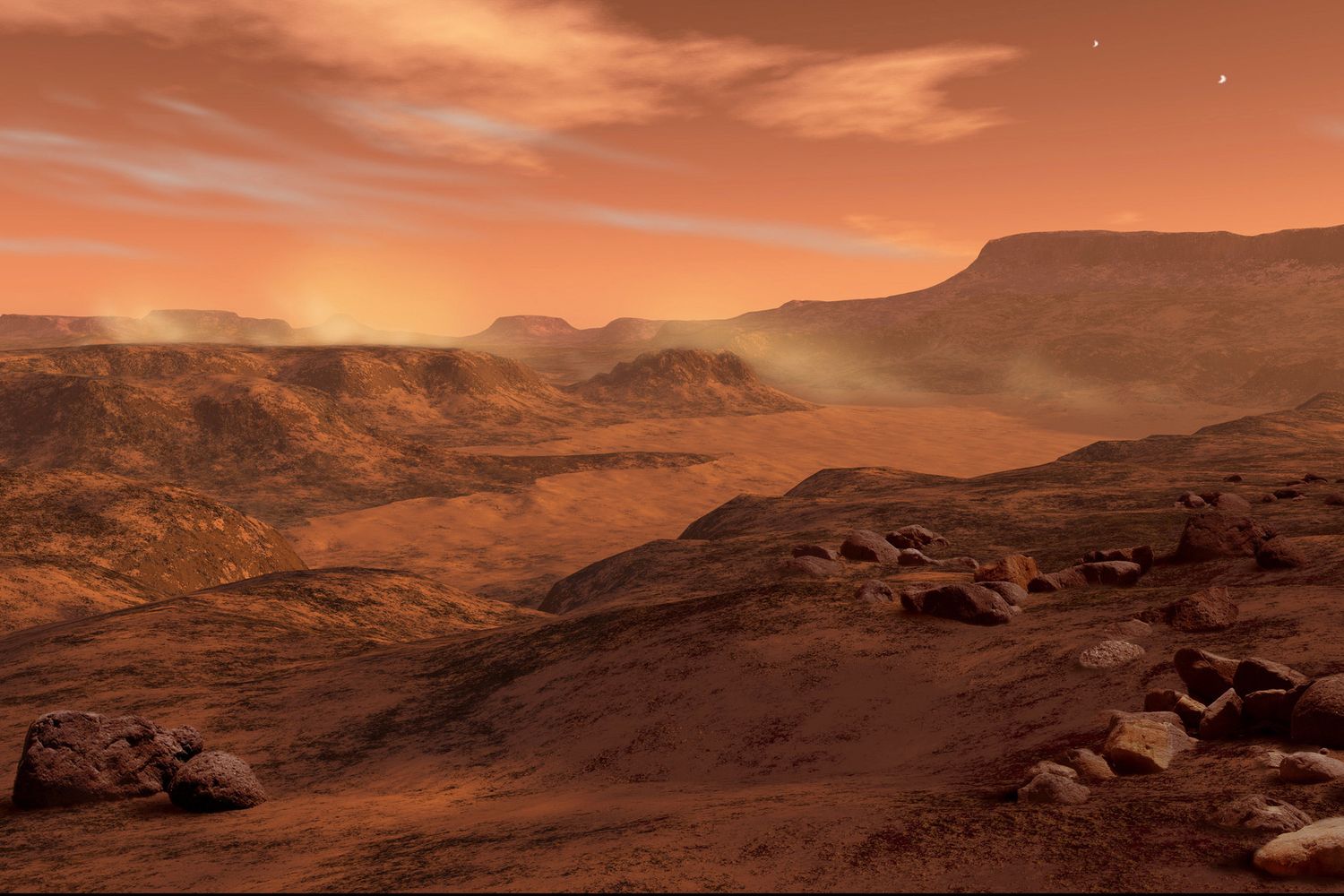 Illustrazione: simulazione fotografica del suolo di Marte