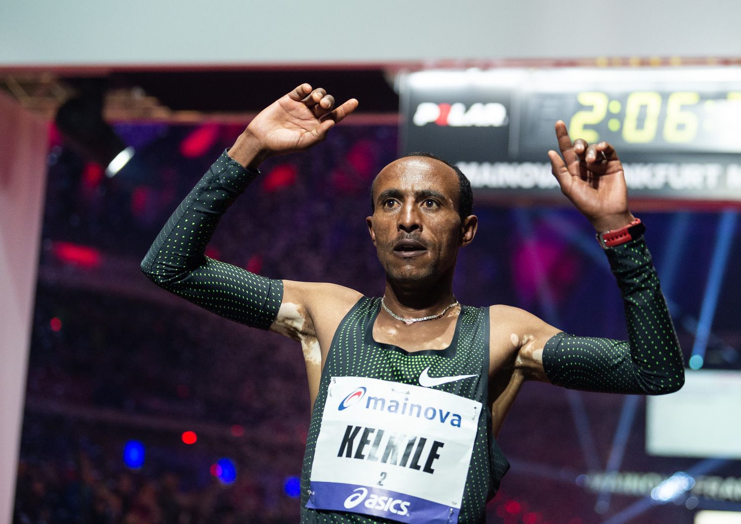 L'etiope Kelkile Gezahegn vince la maratona di Francoforte nel 2018&nbsp;