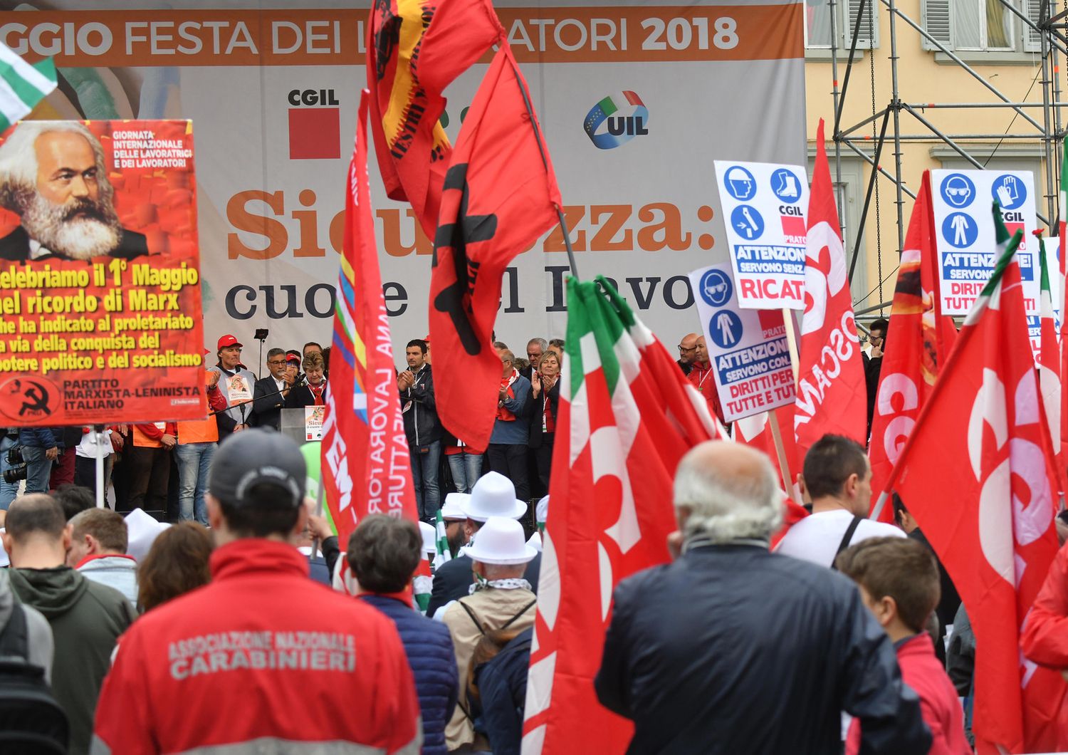 La manifestazione del 1 maggio 2018 dei sindacati confederati&nbsp;