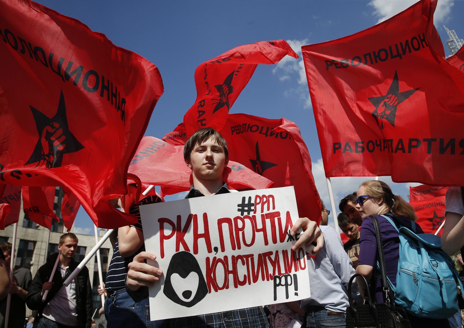 Una manifestazione contro la censura su Internet in Russia