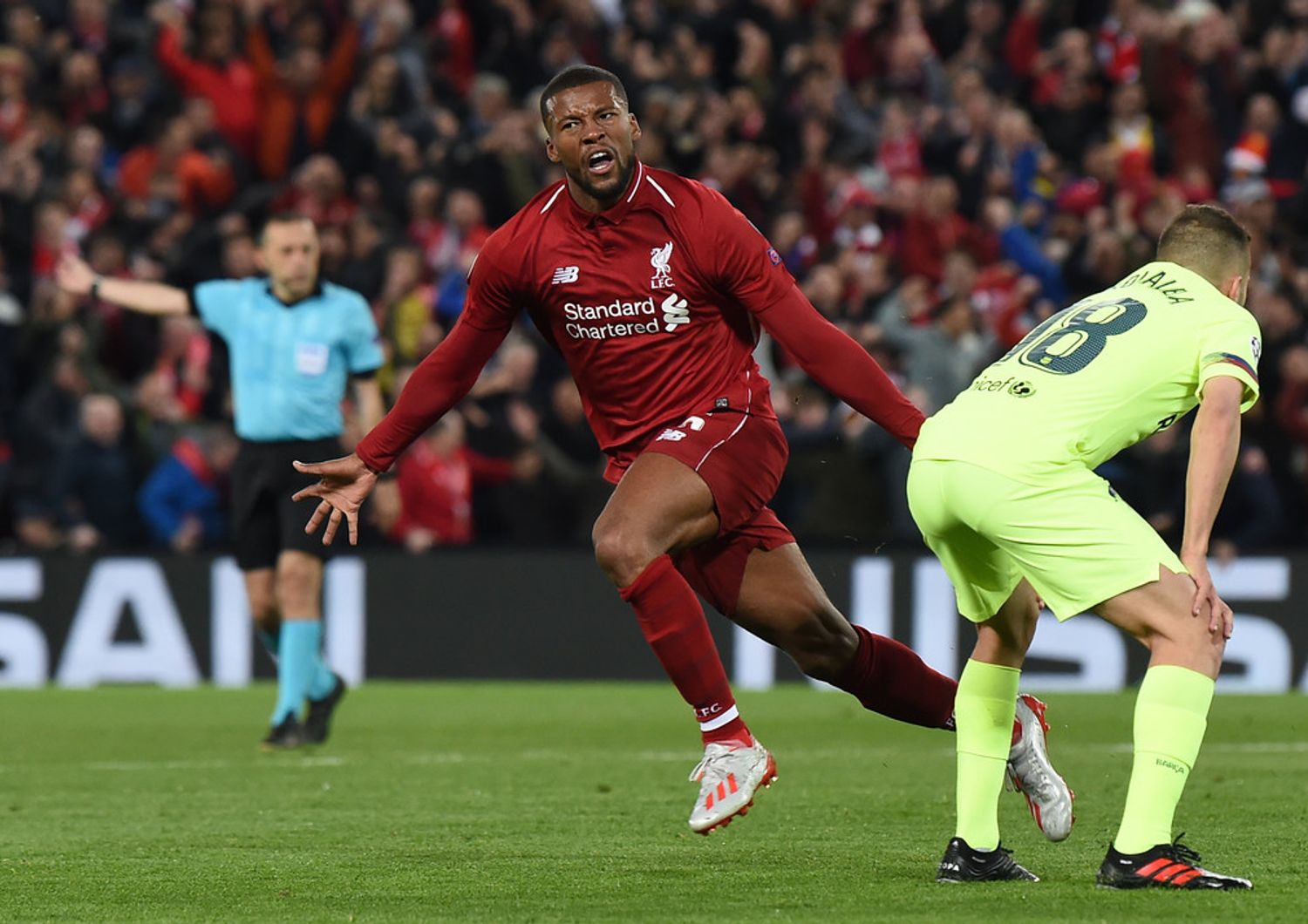 &nbsp;Champions 2019, Barcellona battuto 4-0 ed eliminato dal Liverpool (Paul Ellis/AFP)