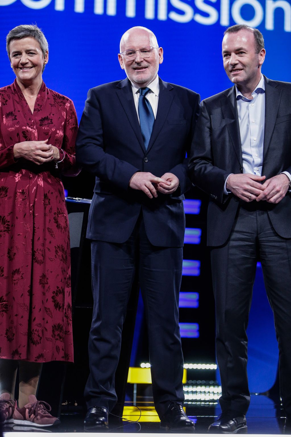 Vestager, Timmermans e Weber