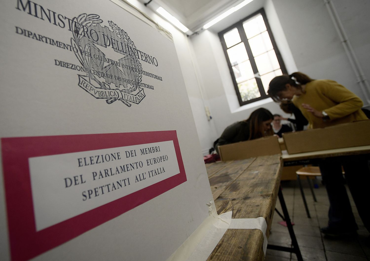 Un seggio elettorale a Roma durante il voto per le Europee 2019&nbsp;