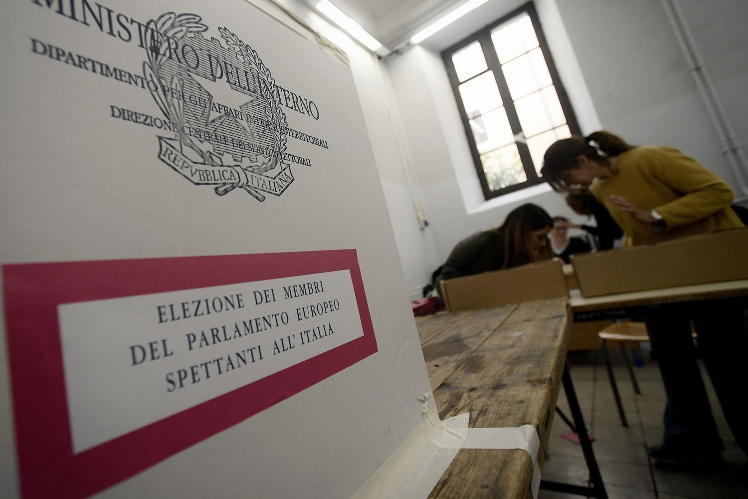 Un seggio elettorale a Roma durante il voto per le Europee 2019&nbsp;