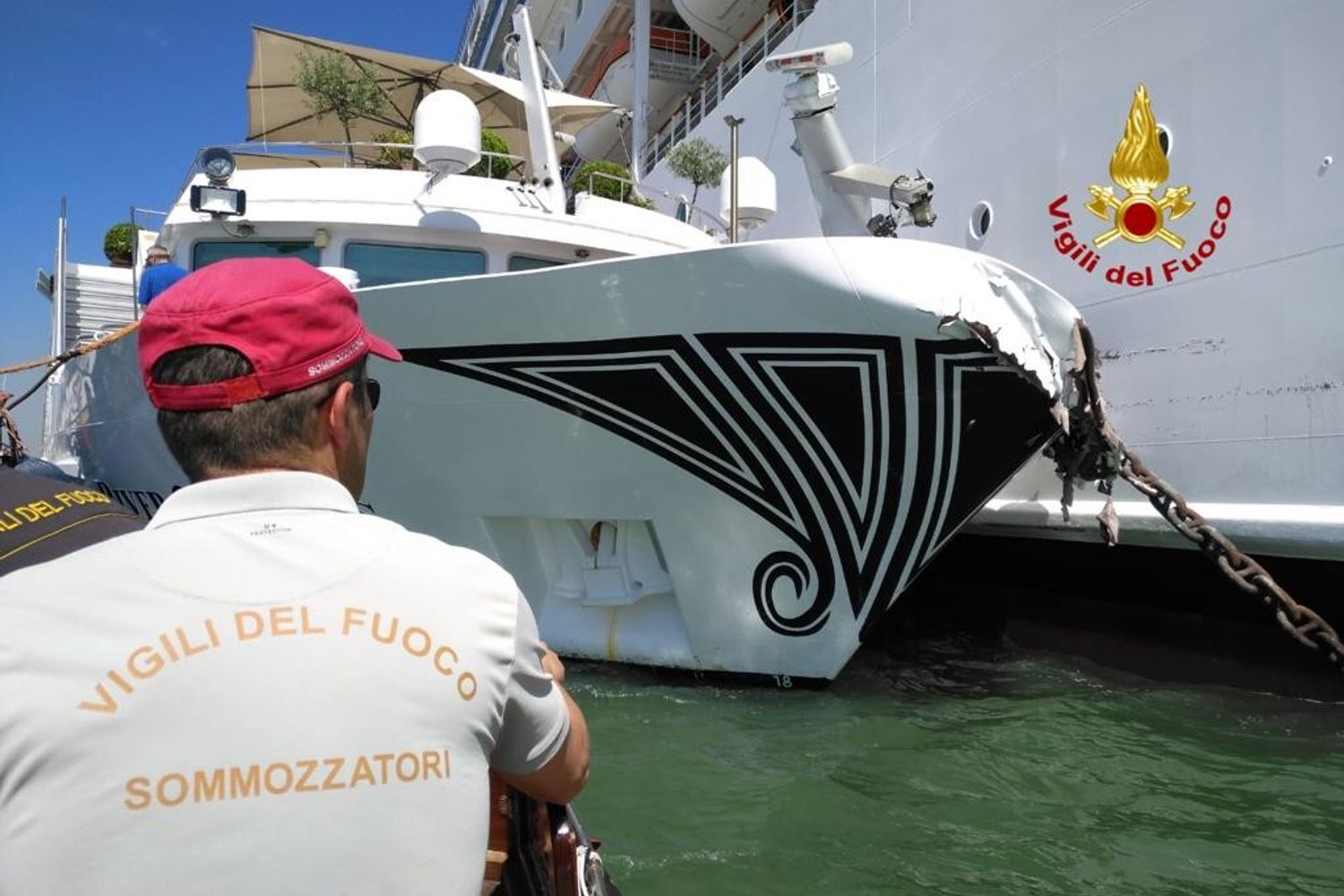 La collisione tra la Msc Opera e la River Princess a Venezia&nbsp;