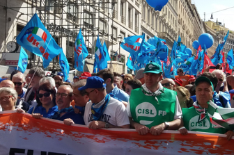 La manifestazione degli statali a Roma