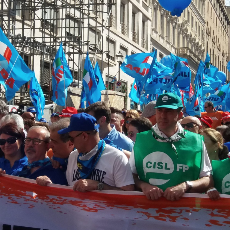 La manifestazione degli statali a Roma