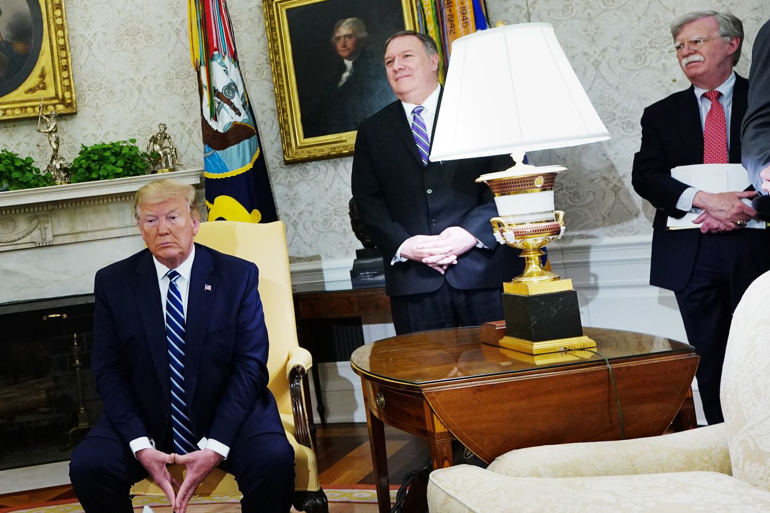 Donald Trump, Mike Pompeo e John Bolton