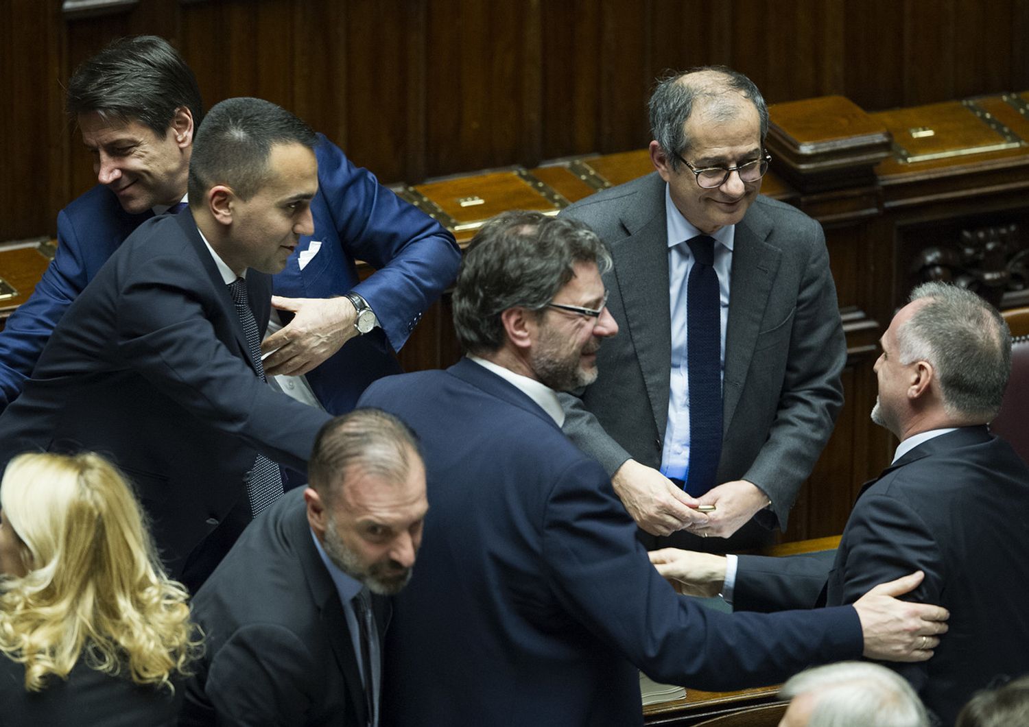 Luigi Di Maio, Giuseppe Conte, Giancarlo Giorgetti, Giovanni Tria, Massimo Garavaglia&nbsp;