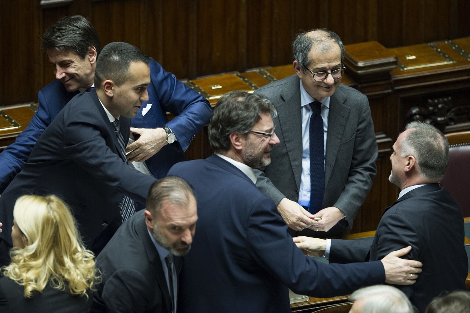 Luigi Di Maio, Giuseppe Conte, Giancarlo Giorgetti, Giovanni Tria, Massimo Garavaglia&nbsp;