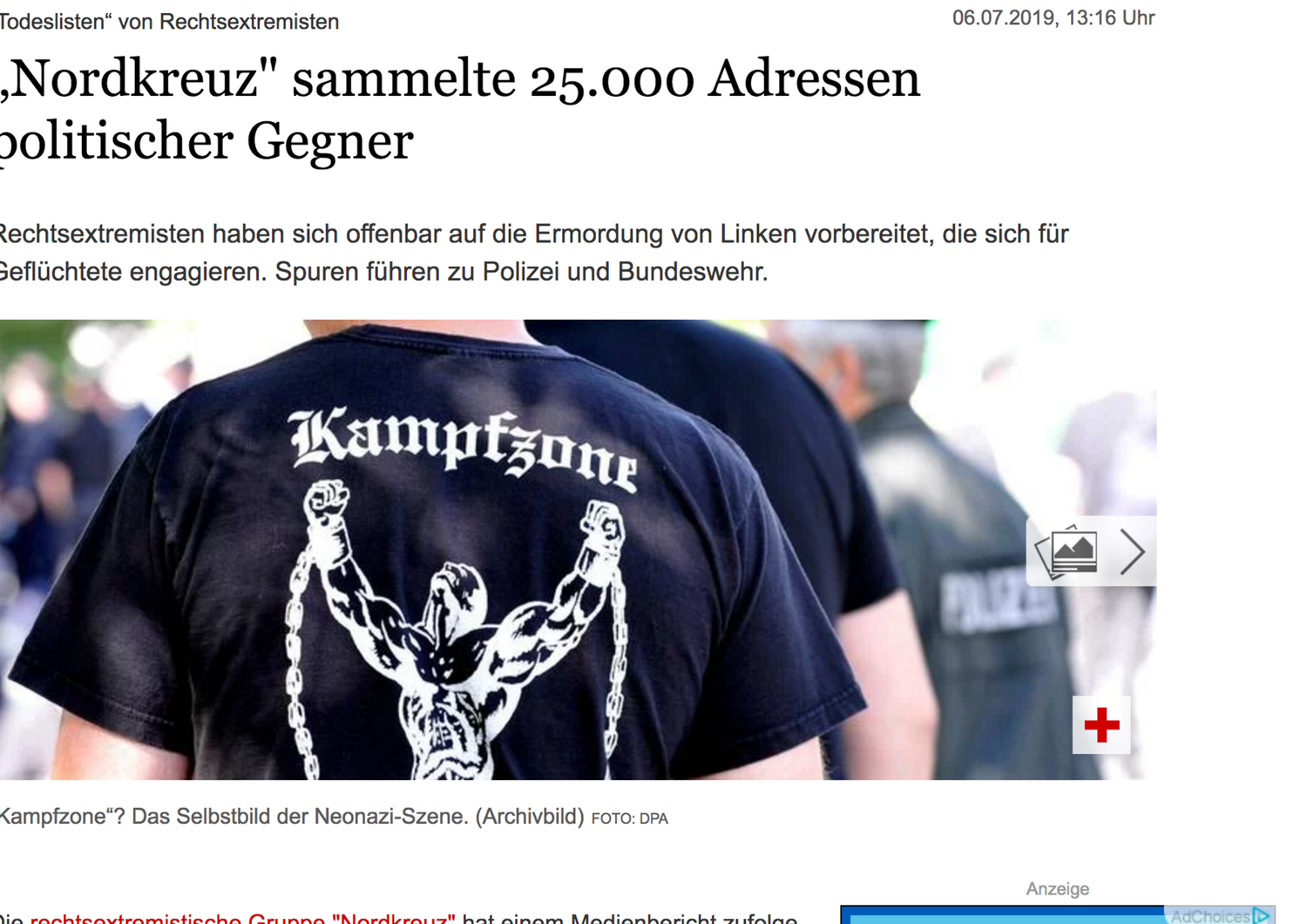 Il sito di Der Tagesspiegel