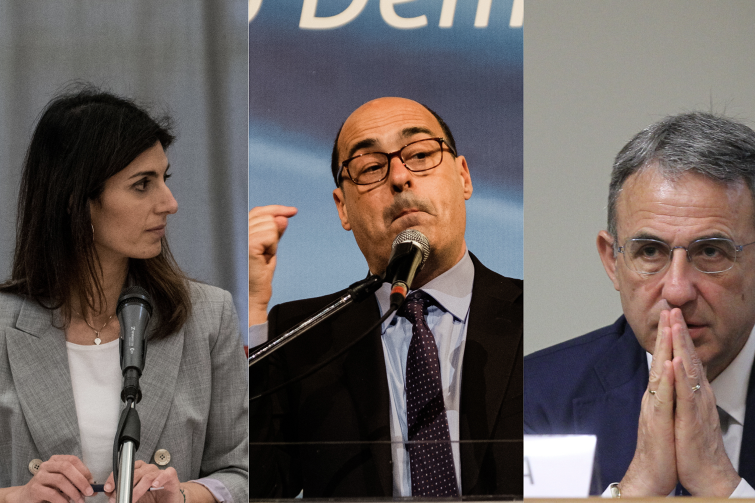 Virginia Raggi, Nicola Zingaretti e Sergio Costa&nbsp;