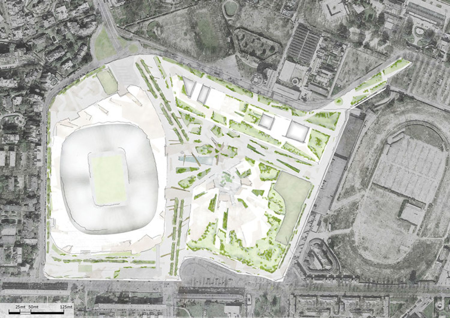Planimetria del progetto per il nuovo stadio di San Siro
