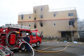 Giappone incendio studio cartoni animati