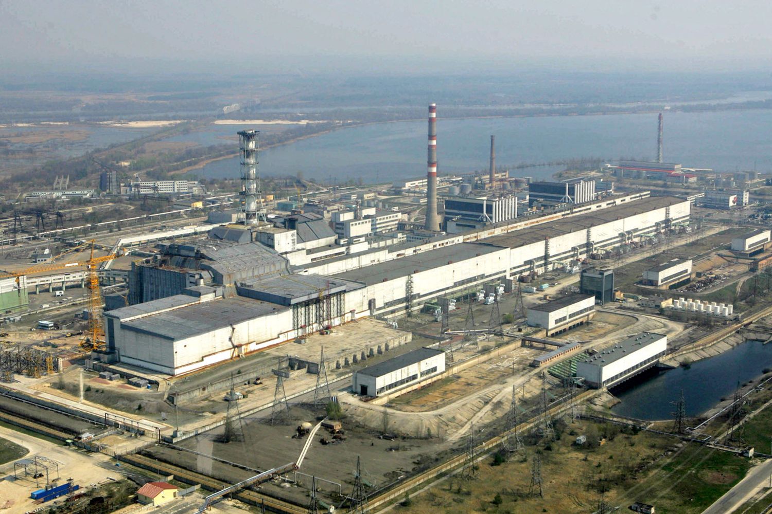 La centrale nucleare di Chernobyl vista dall'alto&nbsp;
