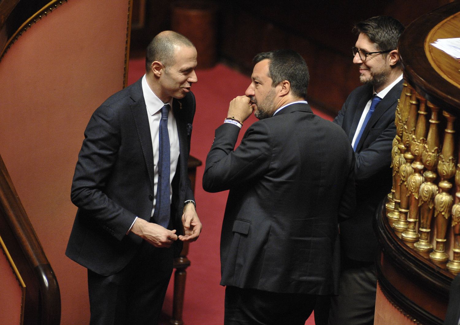Massimiliano Romano e Matteo Salvini al Senato
