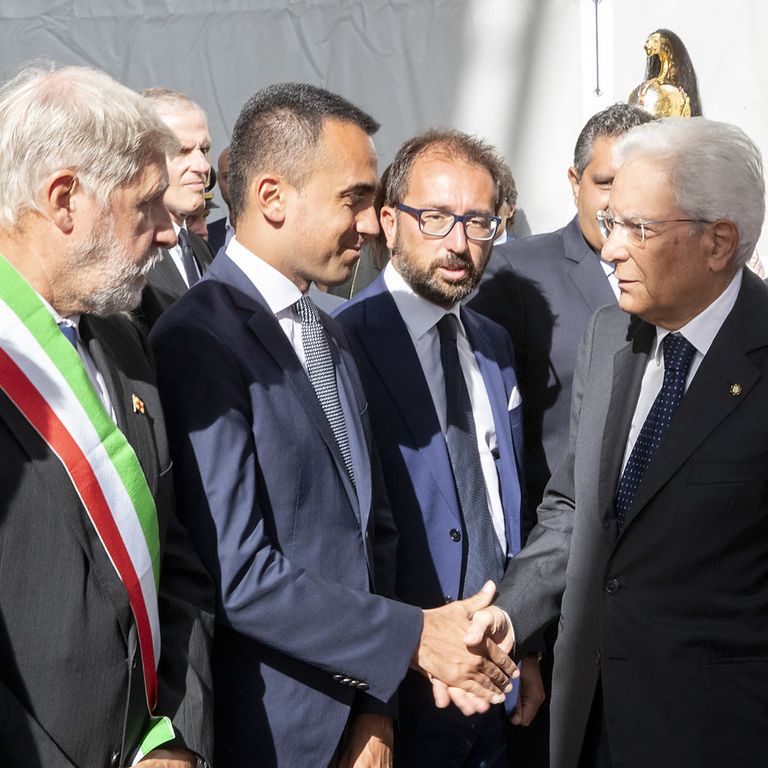 Toninelli, Bucci, Di Maio, Bonafede e Mattarella a Genova