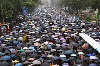 Hong Kong, protesta di Victoria Park