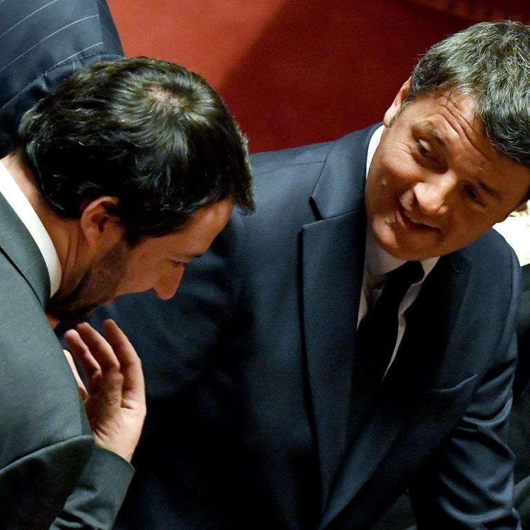 Salvini e Renzi al Senato (foto del 2018)