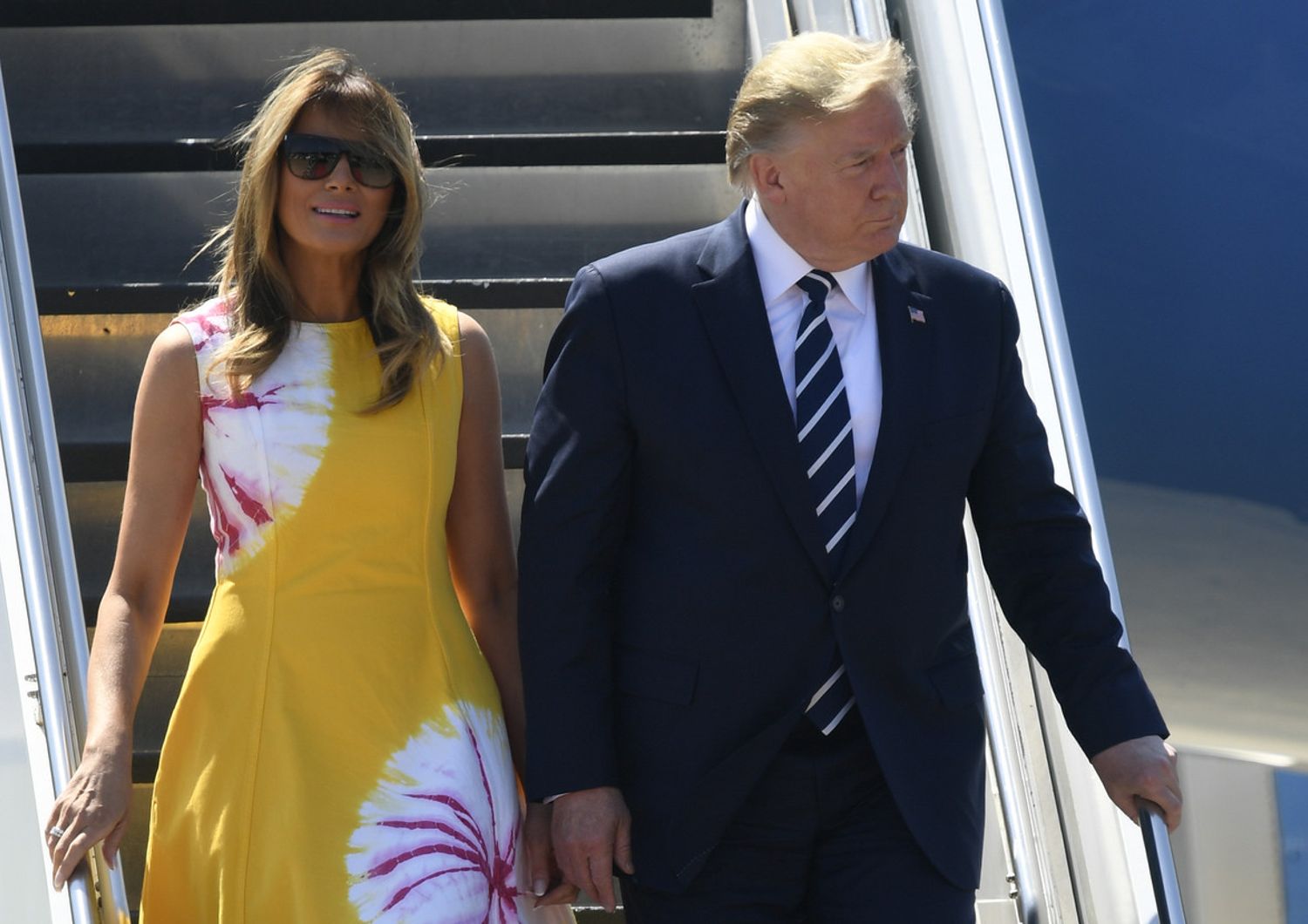 Melania e Donald Trump arrivano a Biarritz