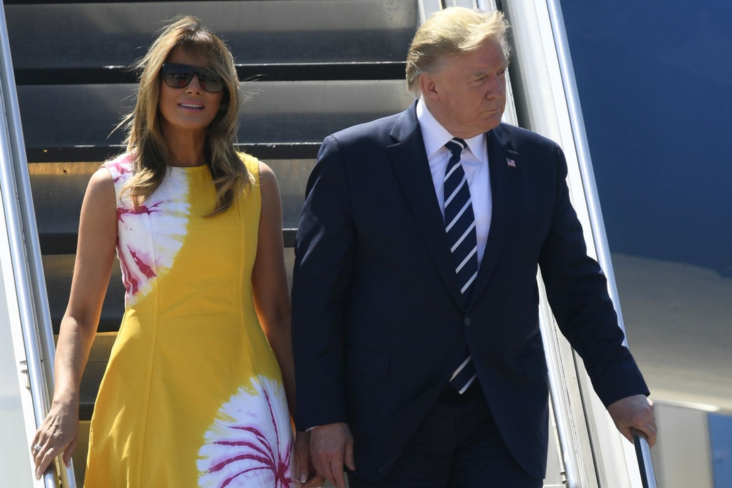 Melania e Donald Trump arrivano a Biarritz