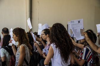 Alcuni partecipanti al maxi concorso per i navigator, la nuova figura prevista dal Reddito di Cittadinanza