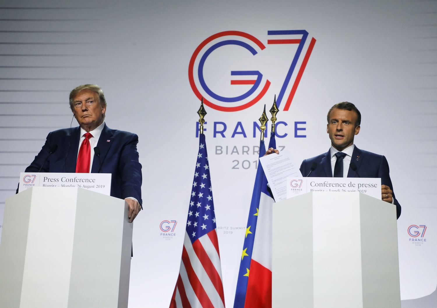 Trump e Macron al G7 di Biarritz