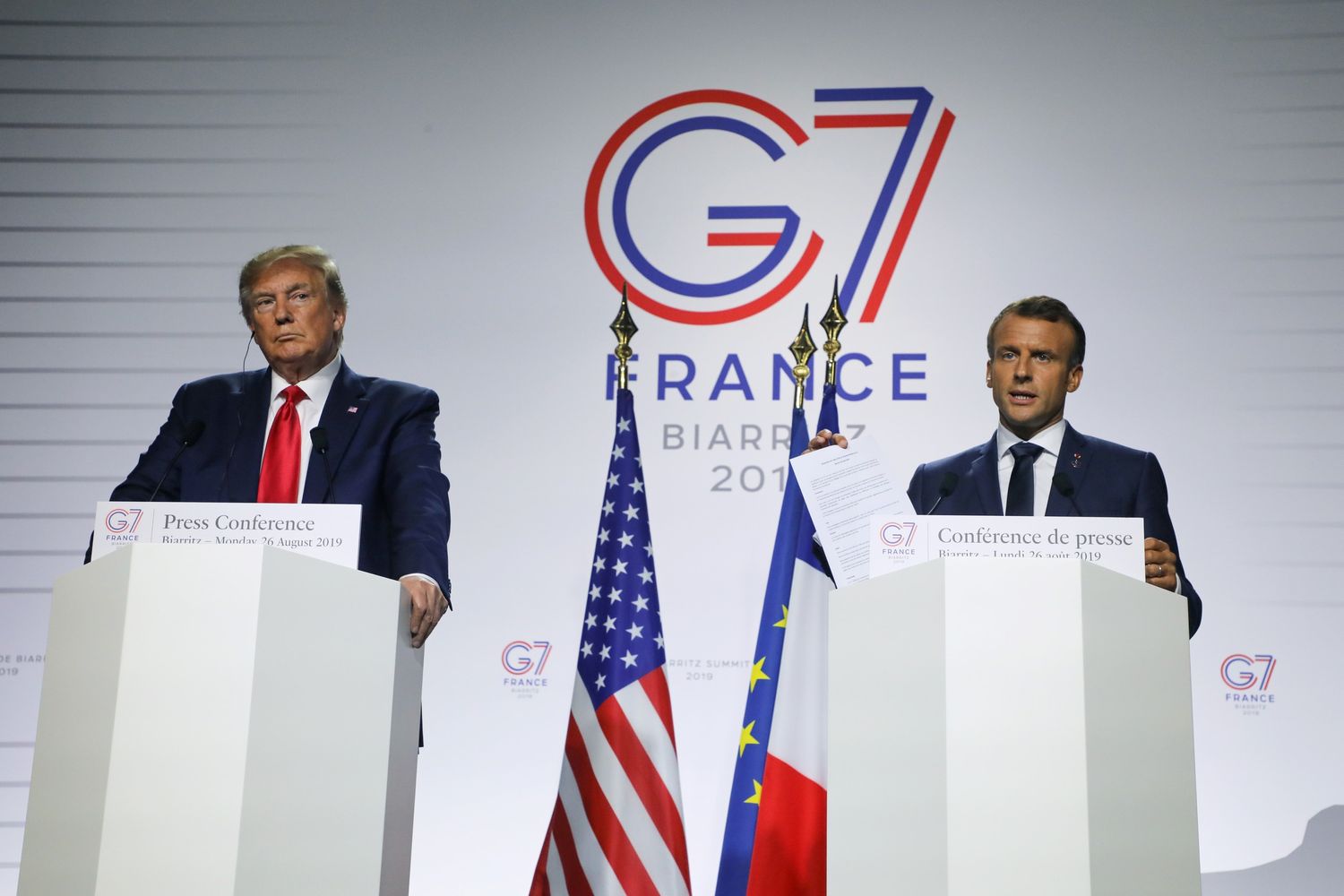 Trump e Macron al G7 di Biarritz