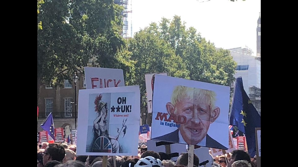 La manifestazione a Londra contro la sospensione del Parlamento&nbsp;