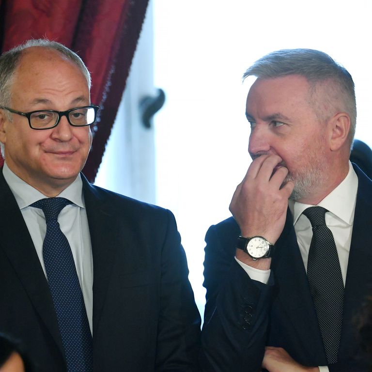 Il ministro dell'Economia, Roberto Gualtieri, e il ministro della Difesa, Lorenzo Guerini &nbsp;