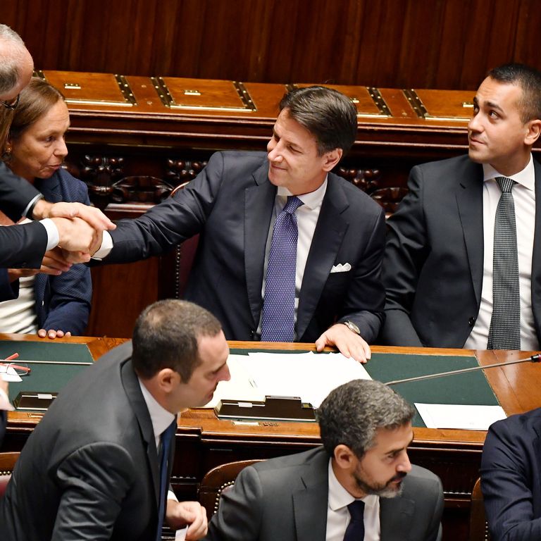 Giuseppe Conte durante il discorso alla Camera