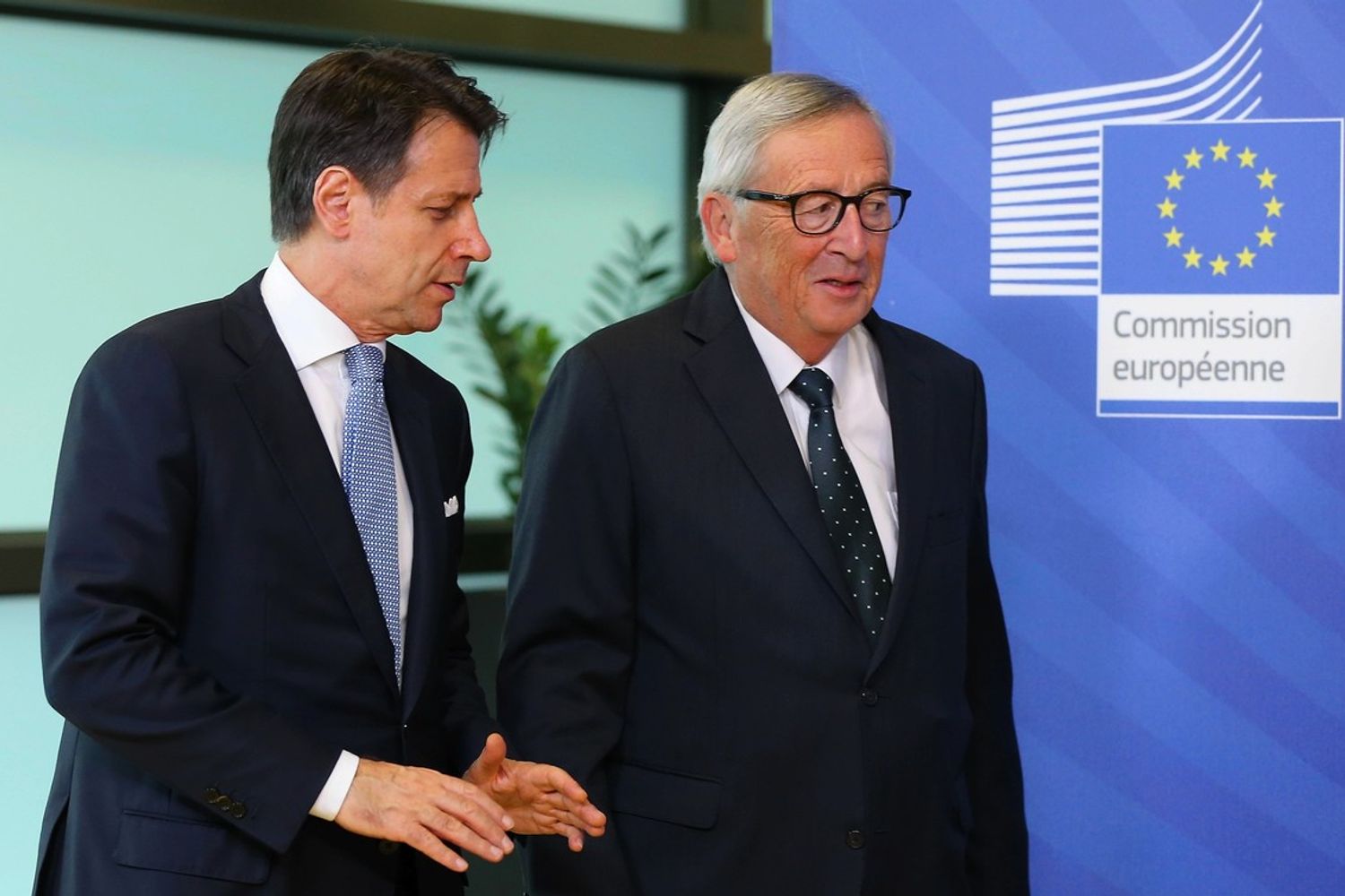 Giuseppe Conte con Jean Claude Juncker