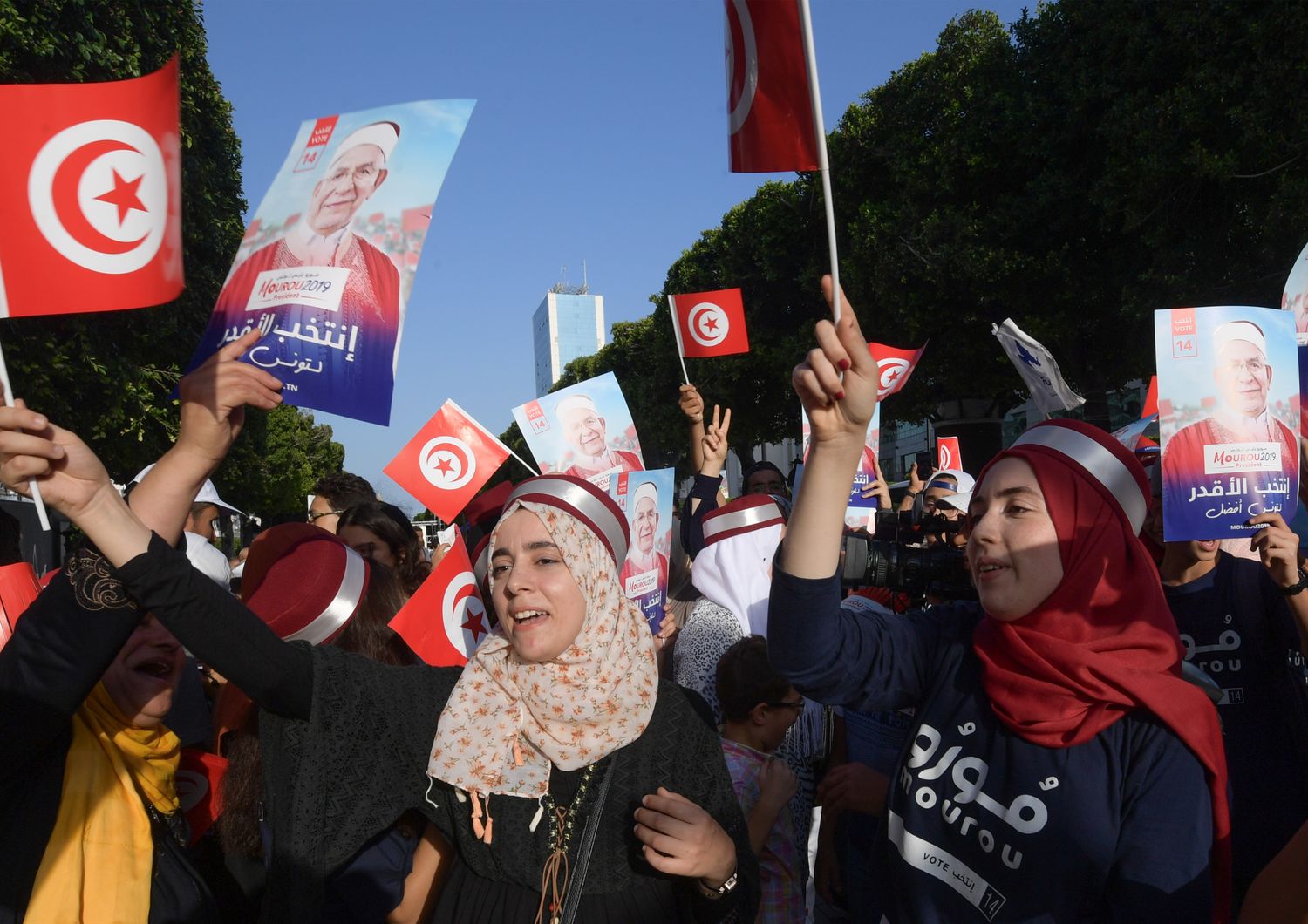 Manifestazioni elettorali in Tunisia