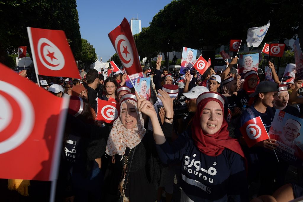 Manifestazioni elettorali in Tunisia