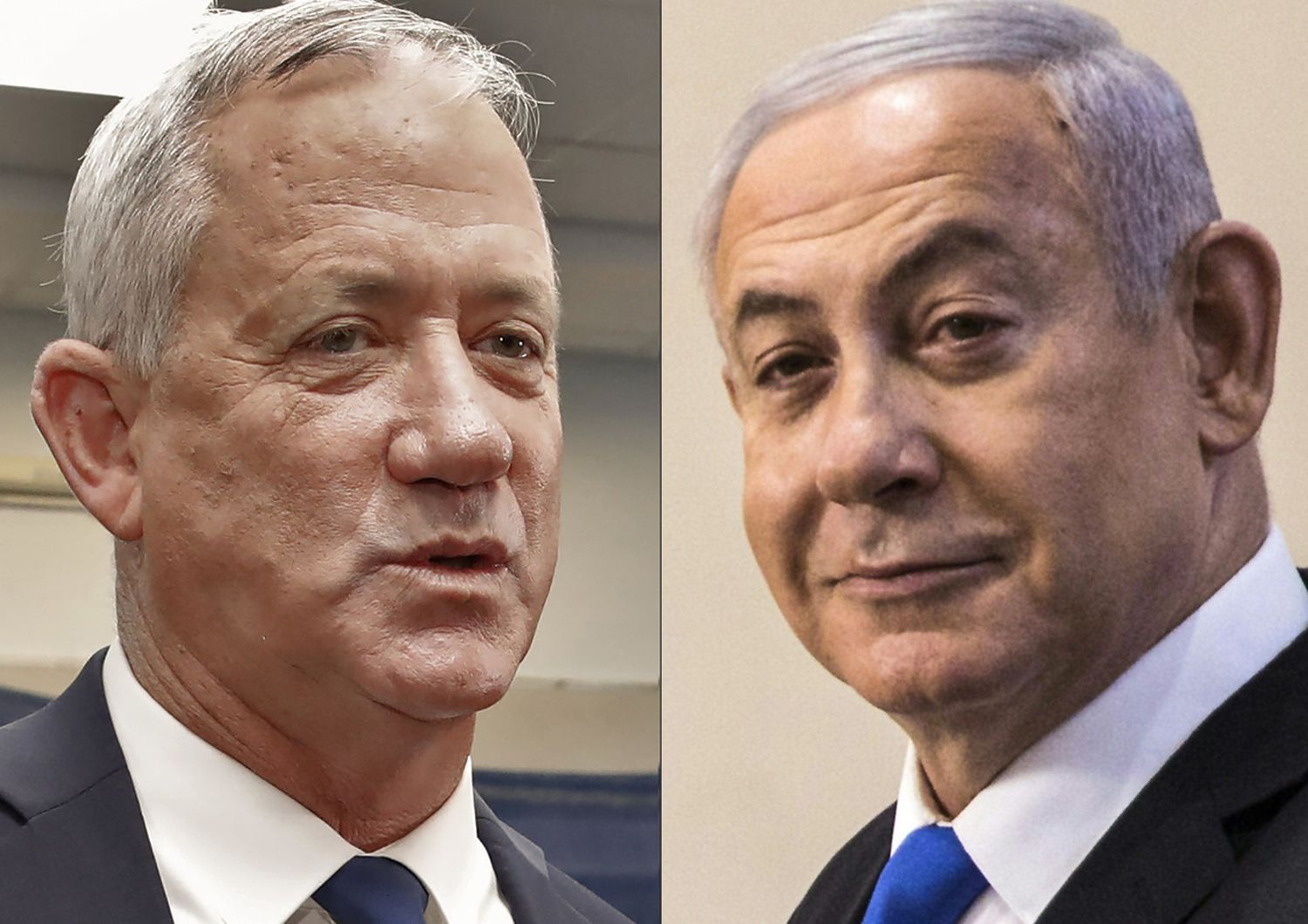 Benny&nbsp;Gantz e Benjamin&nbsp;Netanyahu