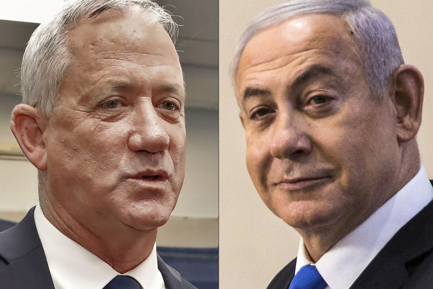 Benny&nbsp;Gantz e Benjamin&nbsp;Netanyahu