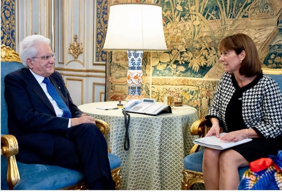 Sergio Mattarella con Paola Crestani