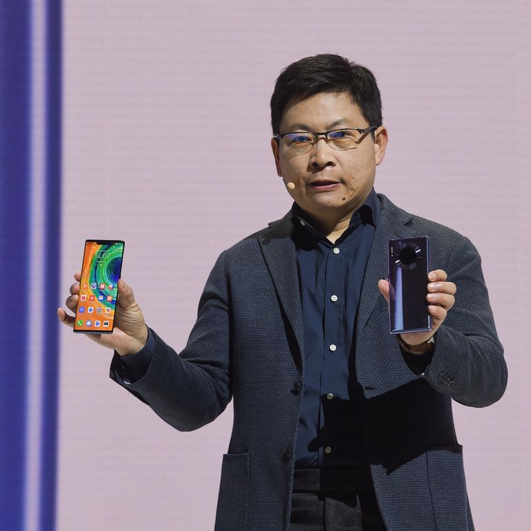 Richard Yu, ceo di Huawei, alla presentazione della serie Mate 30