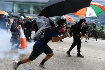 Le proteste a Hong Kong in un'immagine di repertorio