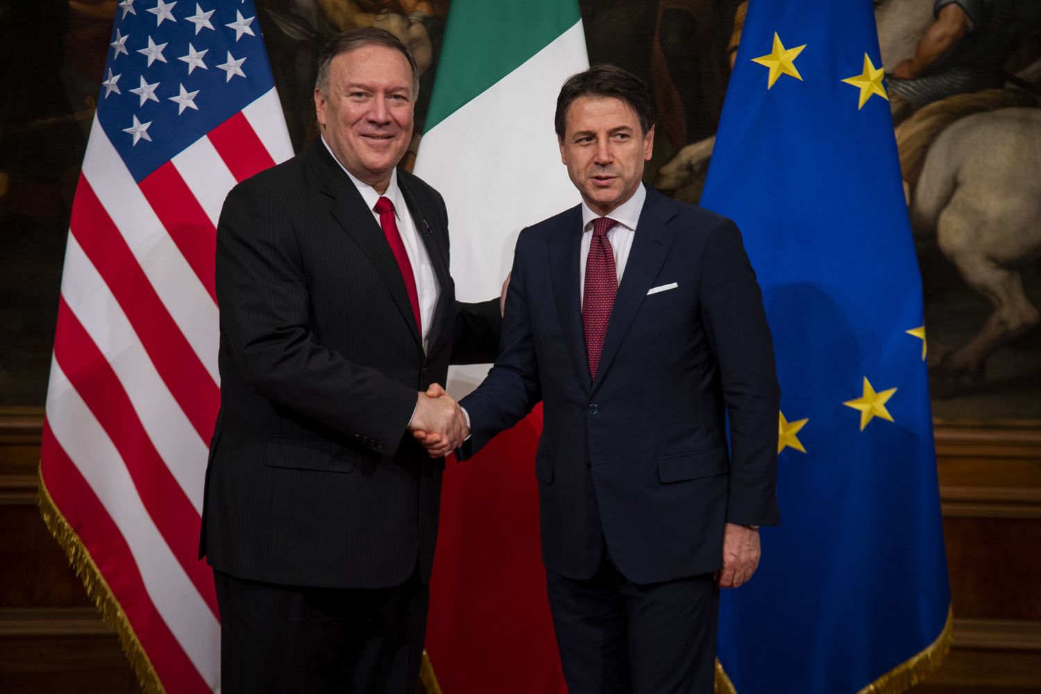 Giuseppe Conte e&nbsp;Michael R. Pompeo&nbsp;