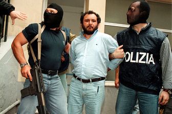 Giovanni Brusca subito dopo il suo arresto nel 1996