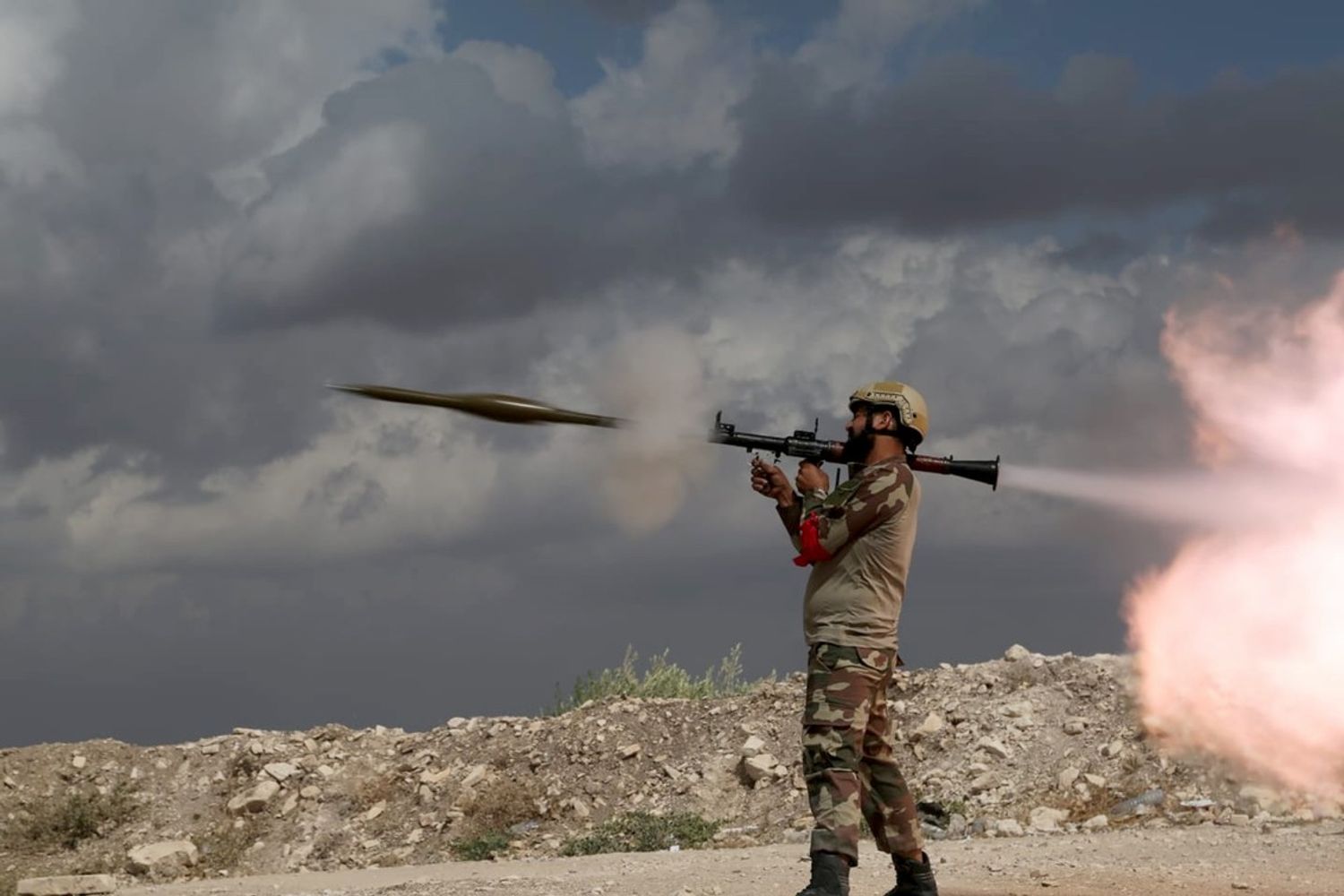 Soldato impegnati nella guerra in Siria