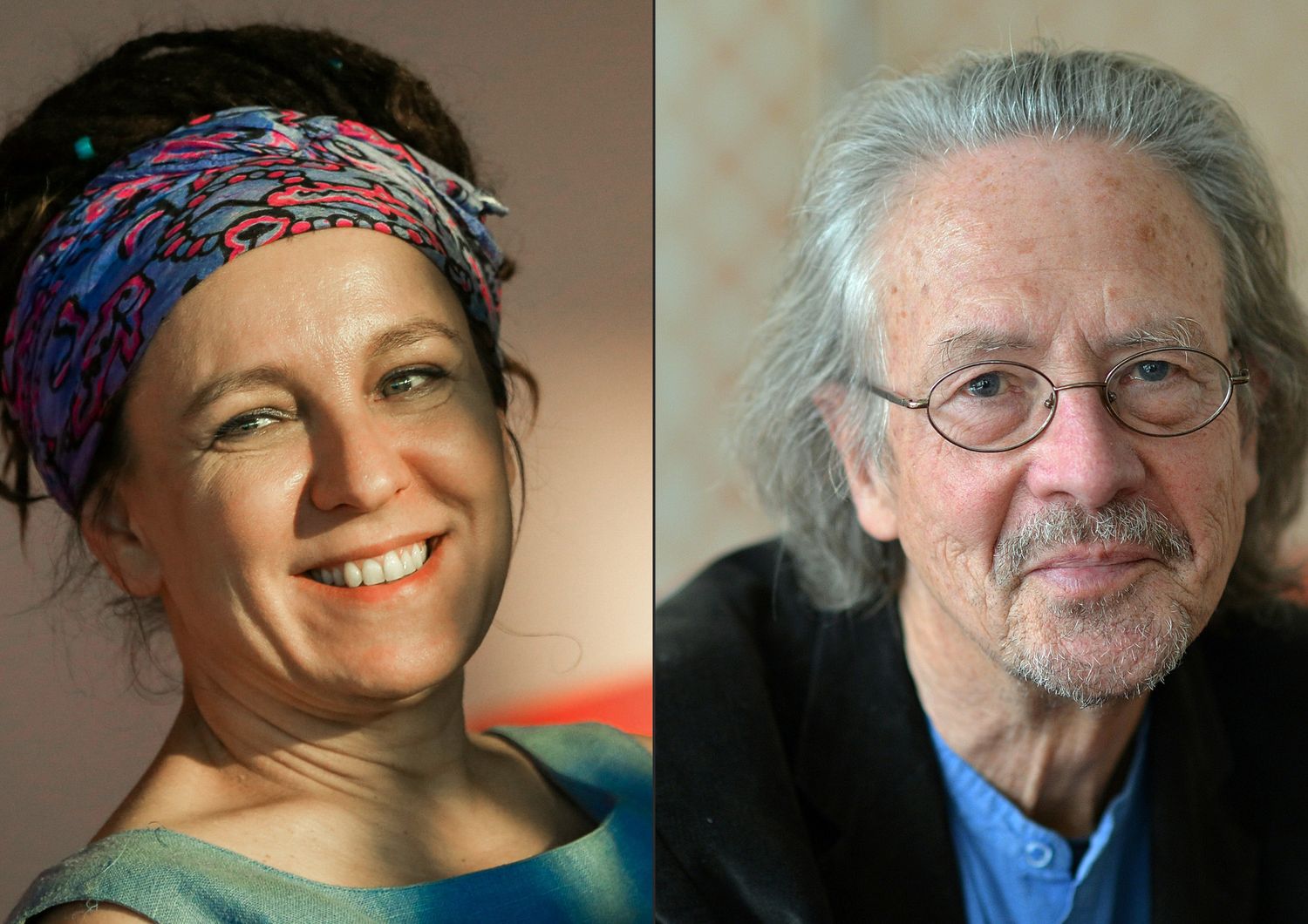 La scrittrice polacca Olga Tokarczuk e l'austriaco Peter Handke&nbsp;