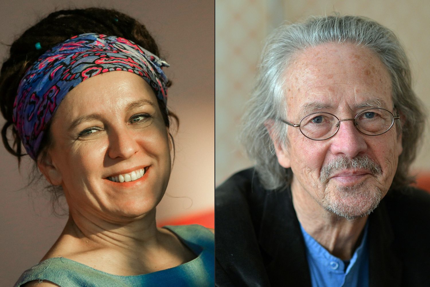 La scrittrice polacca Olga Tokarczuk e l'austriaco Peter Handke&nbsp;